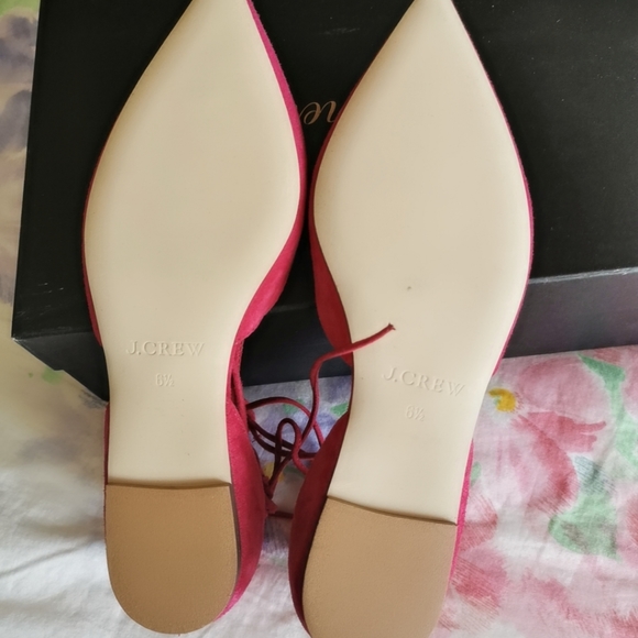 NWOT J.crew Lace-up Pointed-Toe Flats - Picture 3 of 5